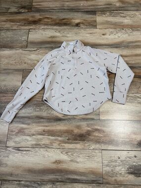 Nike Cream and Maroon Zip-Up Sweatshirt